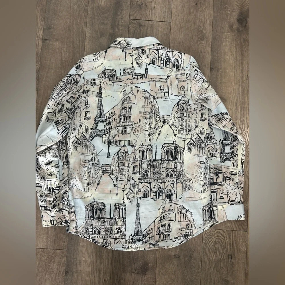 Karl Lagerfeld Paris Blouse with Gold Accents - Picture 5 of 6